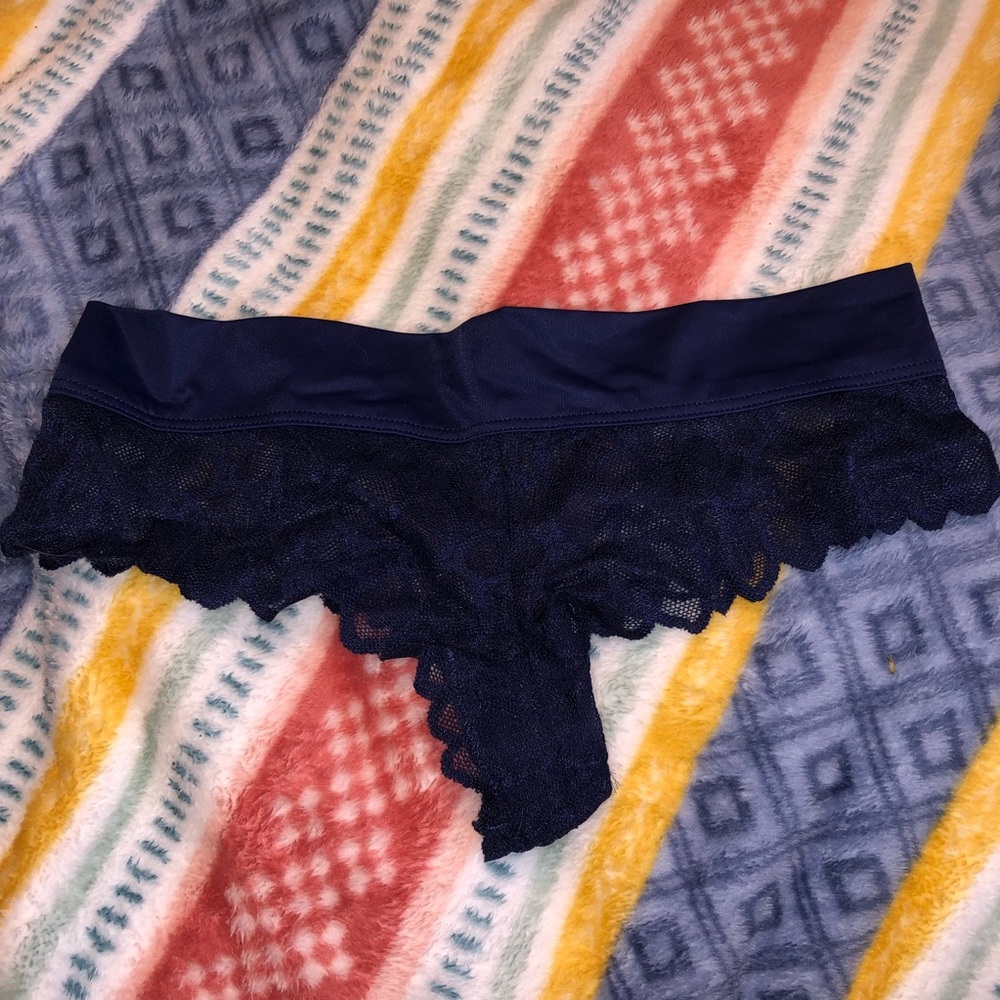 PINK blue lace thong